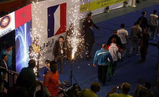 تصاویر/مراسم افتتاحیه لیگ جهانی کشتی در خرمشهر